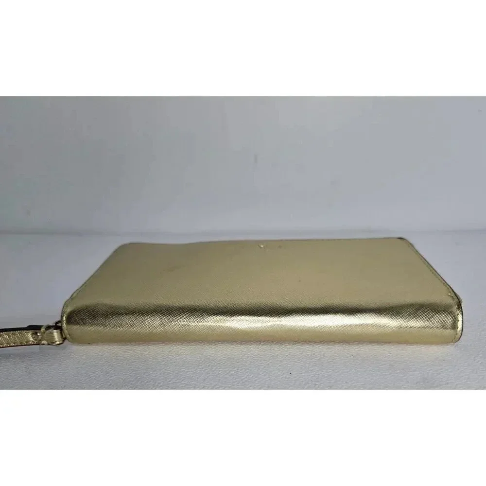 Kate Spade New York Talk Is Chic WALLET Gold Saffiano Wristlet Wallet